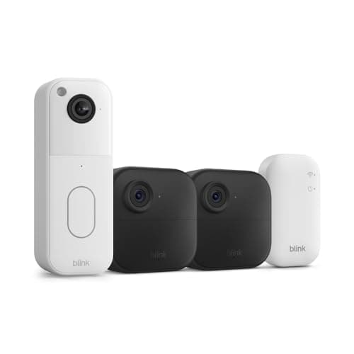 Blink Video Doorbell + Outdoor 4 – Wireless smart security cameras, head-to-toe HD view, two-year battery life. Sync Module Core included – 2 camera system + Video Doorbell