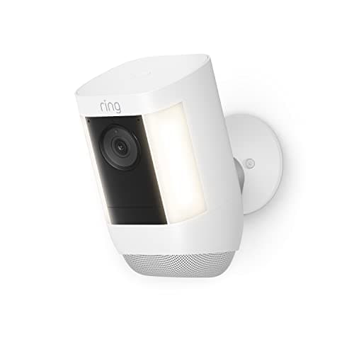 Ring Spotlight Cam Pro, Battery, Home or business security, Retinal 2K Video, Color Night Vision and Two-Way Talk with Audio+, White