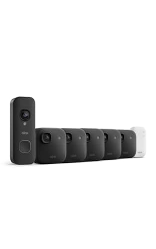 Blink Battery Doorbell 2K+ (newest model) and Outdoor 2K+ (newest model) — Wireless smart security, 2K video, enhanced audio. Sync Module Core included - 5 Cameras + Battery Doorbell 2K+ (Black)