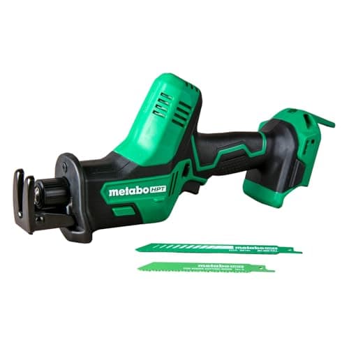 Metabo HPT 18V Cordless One-Handed Reciprocating Saw, Lightweight Design, Compact Saw Size, High-Speed 3,200 Strokes Per Minute, Versatile Blade Compatibility, LED Light, CR18DAQ4