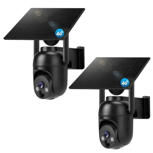 GLEEMALL 4G LTE Cellular Security Cameras Solar Powered No WiFi Security Camera Outdoor Wireless Built-in SIM Card 2K Color Night Vision 360° View Motion Detection 2-Way Audio 2 Packs