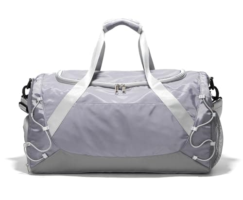 Gym Bag for Women Men Duffle Bag for Travel with Shoes Compartment and Wet Pocket Small Carry on Weekender Bags for Sports Overnight Fitness Yoga Dance Workout Swimming Hospital Tote (Grey)