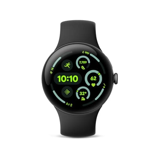 Google Pixel Watch 3 (45mm) 2024 Model - Android Smartwatch, Heart Rate Tracking, Fitbit Advanced Running, Fitness Insights, 24-Hour Battery - Matte Black Aluminum Case - Obsidian Band - LTE