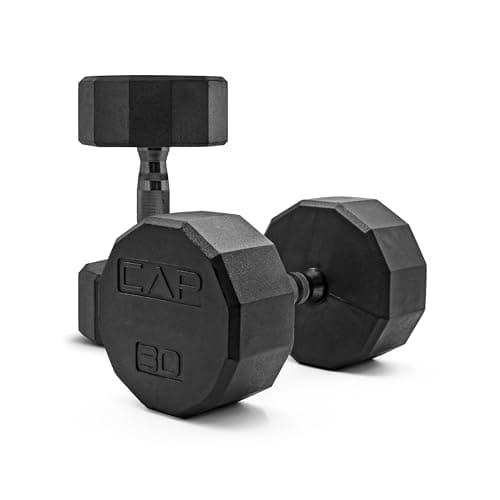 CAP Barbell 12-Sided Coated Dumbbell with Black Handle, Pair, 30 LB