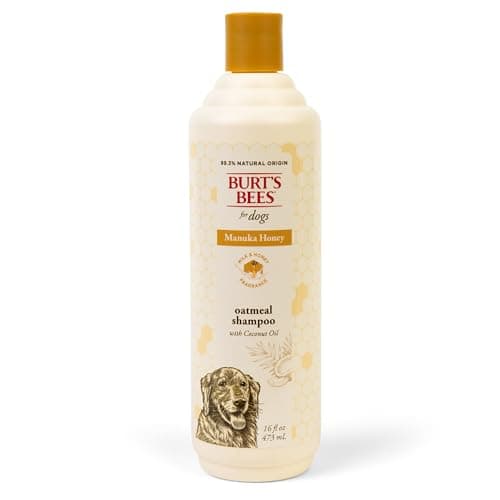 Burt's Bees for Pets Manuka Honey Oatmeal Shampoo for Dogs, Colloidal Oatmeal & Coconut Oil, 95%+ Natural Origin, No Sulfates, Parabens or Phthalates, Milk & Honey Scent, 16 Fl Oz