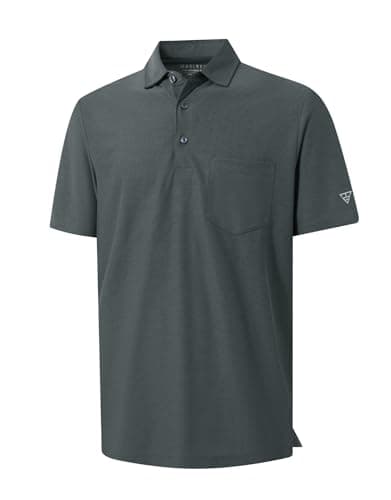 M MAELREG Golf Shirts for Men Short Sleeve Performance Quick Dry Fit Heather Designed Business Polo Shirts for Men Black