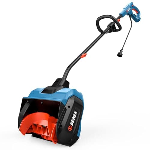 SENIX Corded Snow Shovel, 13 Inch Electric Snow Thrower Shovel with 26ft Max Throwing Distance, Plows 480lbs/min, Removes Snow from Driveway, Sidewalk, Steps, Patio & Decks