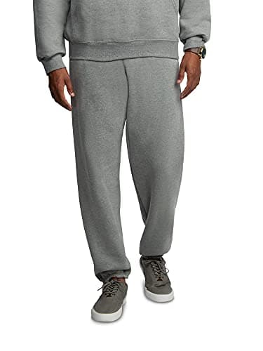 Fruit of The Loom Men's Eversoft Fleece Sweatpants, 12 Pack - Grey Heather, Large