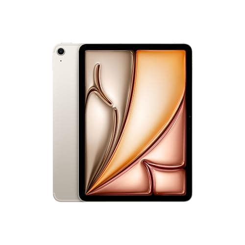 Apple iPad Air 11-inch (M2): Built for Apple Intelligence, Liquid Retina Display, 128GB, 12MP Front/Back Camera, Wi-Fi 6E + 5G Cellular, Touch ID, All-Day Battery Life — Starlight