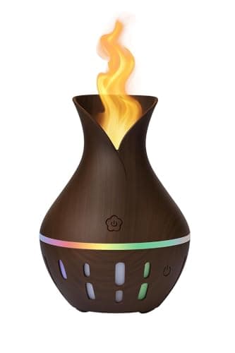 300ML Air Humidifier & Aroma Diffuser Home Fragrance Room Decor Essential Oil Diffuser Humidifiers for Bedroom Cool Mist 7 LED Light Car Air Freshener (Black-2)