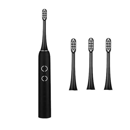 OUGEER Sonic Electric Toothbrush for Adults,Rechargeable Electric Power Toothbrush,4 Working Modes,3 Strength Adjustment Gears,with 4 Sonic Toothbrush Heads,IPX7,Smart Timer,Black Style