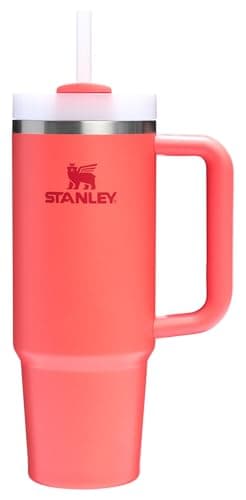 Stanley Quencher H2.0 Tumbler with Handle and Straw 30 oz | Flowstate 3-Position Lid | Cup Holder Compatible for Travel | Insulated Stainless Steel Cup | BPA-Free | Hot Coral