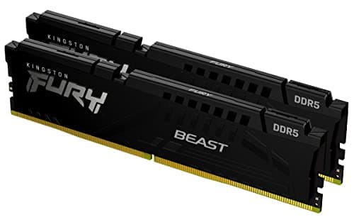 Kingston Fury Beast 32GB (2x16GB) 5600MT/s DDR5 CL40 Desktop Memory | Intel XMP 3.0 | Kit of 2 | KF556C40BBK2-32