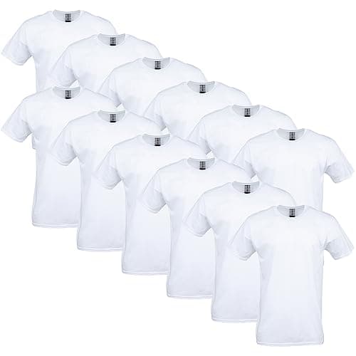 Gildan Adult Softstyle Cotton T-Shirt, Style G64000, Multipack, White (12-Pack), X-Large