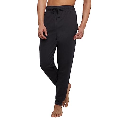 Hanes Mens Ecosmart Jogger Sweatpants, Midweight Fleece Lounge Pants, 30.5", Black, X-Large US