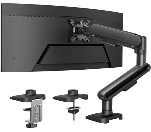 HUANUO Ultrawide Monitor Arm for 13 – 40" Screens, Single Monitor Mount Holds up to 26.4lbs, Adjustable Monitor Stand with C-Clamp & Grommet Base, VESA Mount 75x75mm/100x100mm