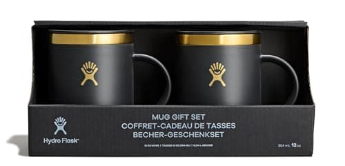 Hydro Flask Coffee Mug Gift Set - Insulated Stainless Steel, Non-Spill, Leak Proof Travel Mugs 12 Oz Black Tie Set