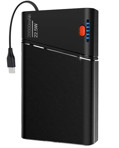 Aaoyun Portable Charger Power Bank, 20000mAh 22.5W PD Super Fast Charging Powerbank with Built-in USB C in&Out Cable, External Phone Battery Pack for iPhone 17/16/15 iPad Samsung S24 Android etc