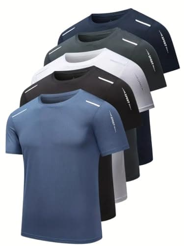Quick Dry Ice Silk Athletic T-Shirts for Men, Athletic Short Sleeve Moisture Wicking Tee for Running,Training （1 Piece） Light Blue