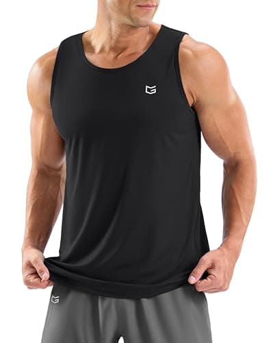 G Gradual Men's Workout Tank Tops Sleeveless Muscle Shirts Summer UPF 50+ Quick Dry Shirts for Men Athletic Running Gym(Black,M)