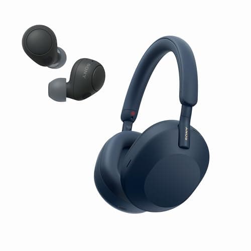 Sony WH-1000XM5 Premium Noise Canceling Headphones (Midnight Blue) with Free WF-C700N Truly Wireless Noise Canceling Earbuds (Black)