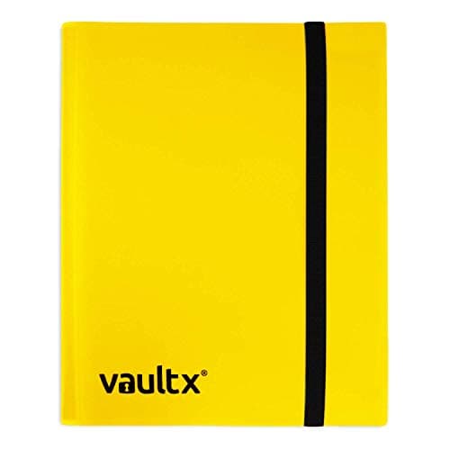 Vault X 9 Pocket Standard Strap Binder, Holds 360 Trading Cards in 20 Side-Loading Pages (Yellow)