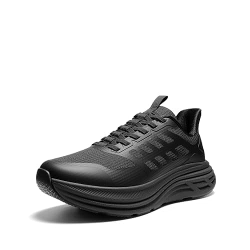NORTIV 8 Men's Slip On Walking Shoes Cushioning Hands Free Non Slip Comfortable Workout Running Tennis Jogging Athletic Gym ActiveFloat Fashion Sneakers,Size 7.5,All Black,SNRS24009M-L