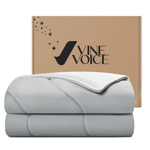 Vine Voice Cooling Comforter for Hot Sleepers, Twin 68x90, Silver Gray