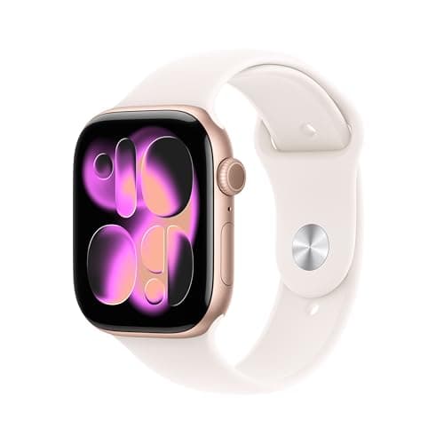 Apple Watch Series 11 [GPS 46mm] Smartwatch with Rose Gold Aluminum Case with Light Blush Sport Band - S/M. Sleep Score, Fitness Tracker, Health Monitoring, Always-On Display, Water Resistant
