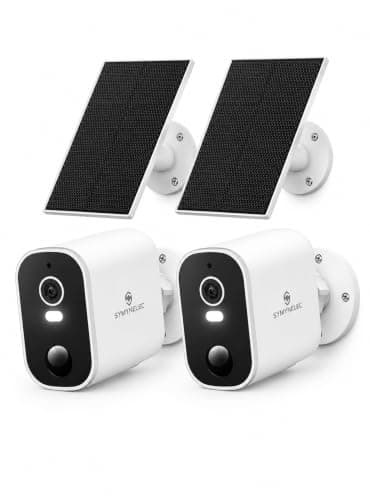 SYMYNELEC 2K Solar Security Cameras Wireless Outdoor, 2-Pack
