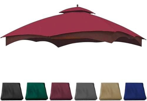 JANCANOPY 10X12 Replacement Gazebo Cover for Lowe's Gazebo Model #TPGAZ17-002C,TPGAZ17-002 (Burgundy)
