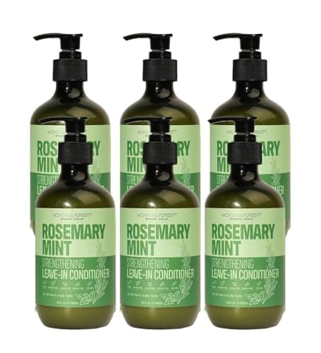 6x Mielle Organics Leave in Conditioner - 16 fl oz – Lightweight Formula with Rosemary and Peppermint to Nourish, Fortify, and Support Healthy Hair – Gift Set (6 Items)