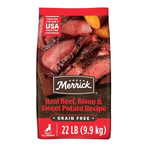 Merrick Premium Grain Free Dry Adult Dog Food, Wholesome And Natural Kibble With Beef, Bison And Sweet Potato - 22.0 lb. Bag