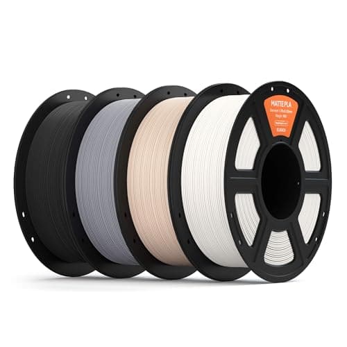 ELEGOO Matte PLA Filament 1.75mm Bundle 4KG, 3D Printer Filament High Precision, 4pcs 1kg Spool (2.2lbs) Fits for Most FDM 3D Printers Black/White/Slate Grey/Beige