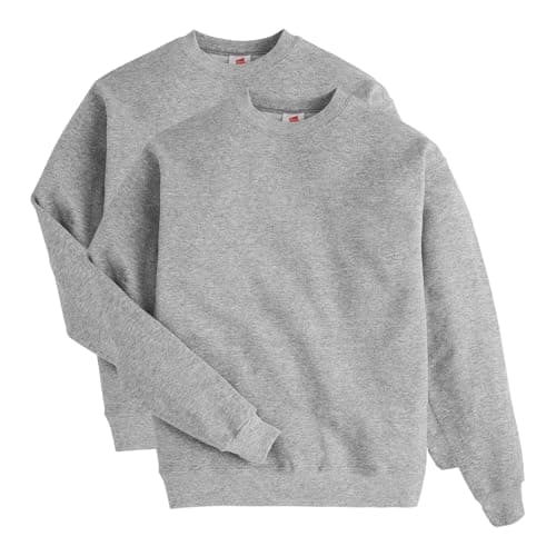 Hanes Men's ComfortBlend Sweatshirt, Light Steel - 2 Pack, Large