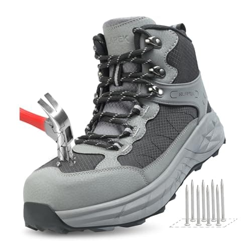 Steel Toe Work Boots for Men Non Slip Puncture Proof Safety Work Shoes for Men with Indestructible Construction Comfortable Perfect for Outdoor, Hiking, Construction Black 10