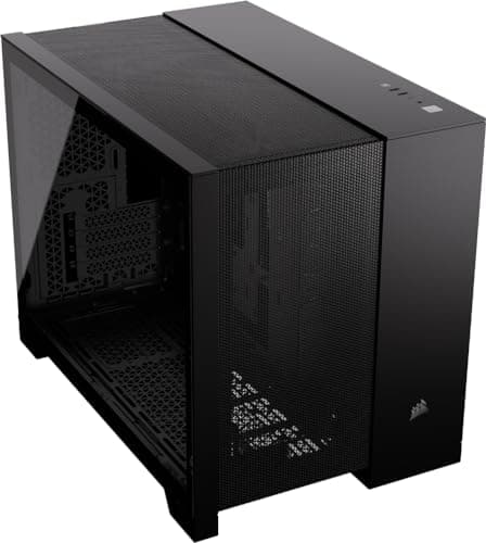 CORSAIR 2500D Airflow mATX PC Case – No Fans Included – Dual-Chamber Design – Wide Cooling Flexibility – Reverse Connection Motherboard Compatible – Black