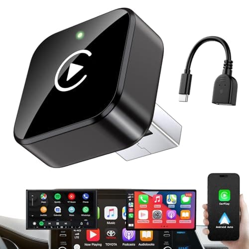 iGENJUN Wireless CarPlay Adapter 2026 Upgrade Mini Design, USB/USB-C Plug & Play Converts CarPlay to Wireless - Easy Use Fast Stable Connection Car Play for iPhone & Android