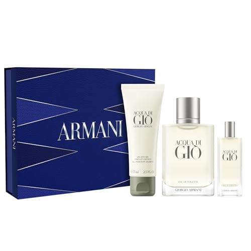 Armani Beauty– Acqua di Giò – Eau de Toilette – Cologne Routine Set for Men ($174 Value) – Full Size (3.4 Fl Oz), Travel Size (0.5 Fl Oz) Fragrances & Scented Shower Gel