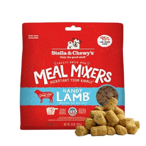 Stella & Chewy's Freeze-Dried Raw Lamb Meal Mixers- Dog Food Topper and Mixer - Made with 95% Grass-Fed Lamb, Organs & Bone - Perfect for Picky Eaters - Grain-Free - 18 oz