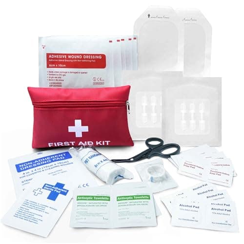 Emergency Wound Closure Strips Kit Set,Sutures Butterfly Bandaids, Ifak Trauma Kit Refill First Aid Supplies for Hiking Camping Backpacks, Zip Stitch Wound Closure Strips (White, Small)