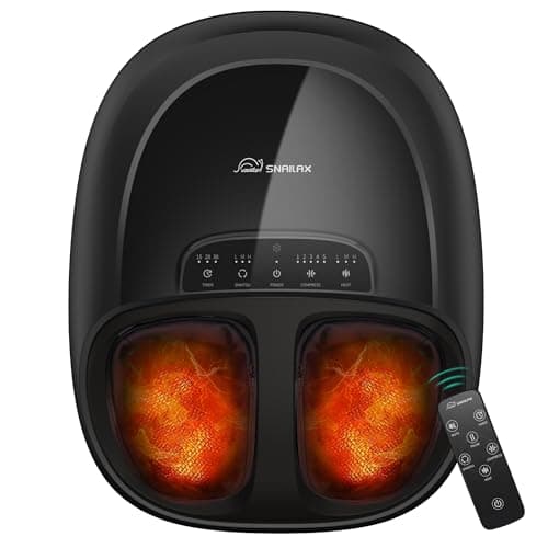 Snailax Shiatsu FSA Foot Massager Plantar Fasciitis Neuropathy,HSA Eligible Feet Massage Machine with Heat,Kneading,Rolling,Scratch,Remote Control,Feet Warmer/Heater