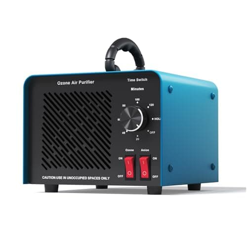 120,000mg/h 0zone Generator High Capacity Ozone Machine & 1 Billion Negative Ion Air Purifier for Home, Car, Pet Odor Removal, O3 Odor Eliminator up to 2,500 Sq. Ft.(Blue)