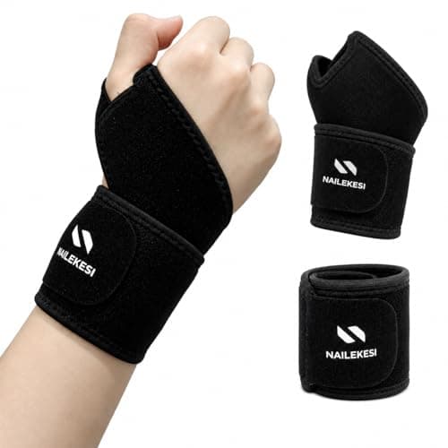 BraveCity Adjustable Wrist Support Brace, Breathable Soft Wrist Wrap, Comfort Compression Wrist Band for Daily Work Sports & Outdoor Activities, Unisex Wrist Care Strap for Men Women Black