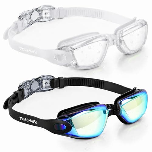 Vorshape Adult Swim Goggles 2 Pack Anti Fog Swimming Goggles, No Leaking UV Protection Pool Goggles for Men Women Youth