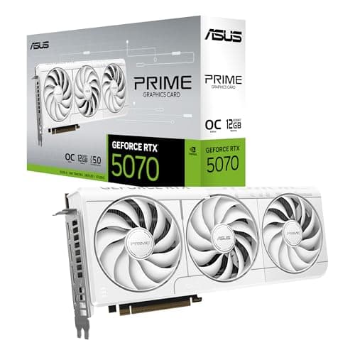ASUS The SFF-Ready Prime GeForce RTX™ 5070 12GB GDDR7 White OC Edition Graphics Card (PCIe® 5.0, 12GB GDDR7, HDMI®/DP 2.1, 2.5-Slot, Axial-tech Fans, Dual BIOS)