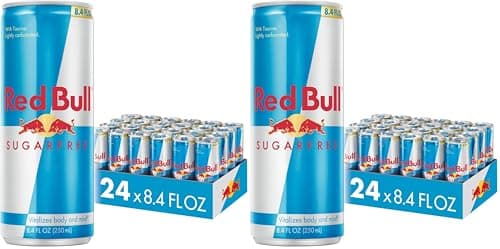 Red Bull Sugar Free Energy Drink, 8.4 Fl Oz, 24 Cans (Pack of 2)