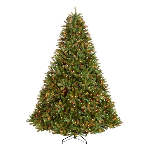 National Tree Company 7.5 ft Pre-Lit Jersey Fraser Fir Full Artificial Christmas Tree, 1,250 Multicolor Lights, 3,144 Tips, Includes Stand, Green