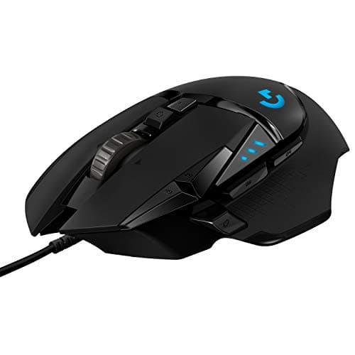 Logitech G502 Hero High Performance Wired Gaming Mouse, Hero 25K Sensor, 25,600 DPI, RGB, Adjustable Weights, 11 Programmable Buttons, On-Board Memory, PC/Mac - Black