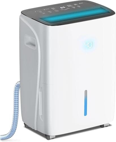 COWSAR 120 Pint Dehumidifier for Home Office Basement with Drain Hose, Energy Saving, Front LED Display, 4L Water Tank, Ideal for Spaces up to 6000 Sq. Ft., Featuring Auto Defrost, 3 Modes, 24H Timer